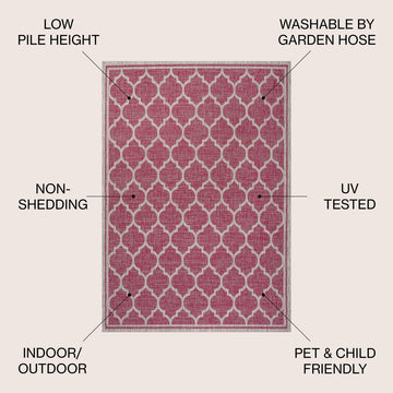 Trebol Moroccan Trellis Textured Weave Indoor/outdoor Area Rug